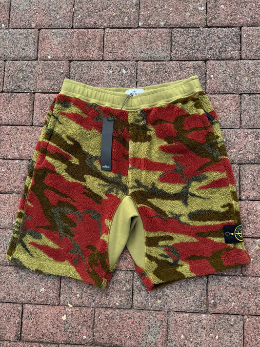 Stone Island Heritage Camo Fleece Shorts - M