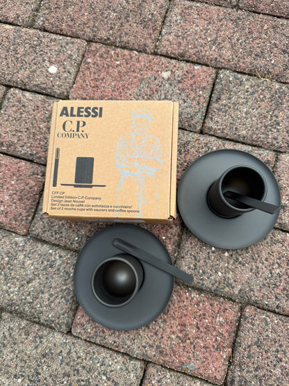 C.P. Company x Alessi Steel Set Mocha Cups and Saucers