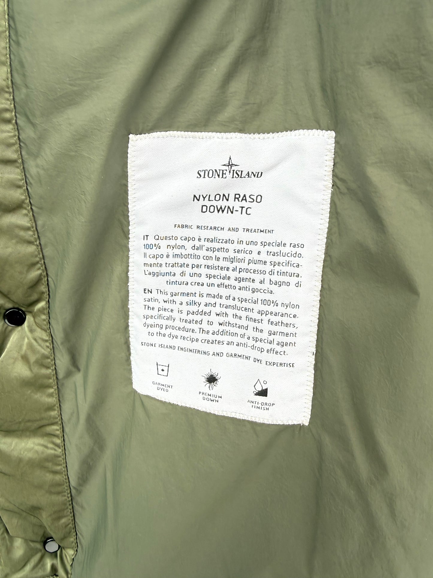 Stone Island Nylon Raso Down-TC Jacket - S