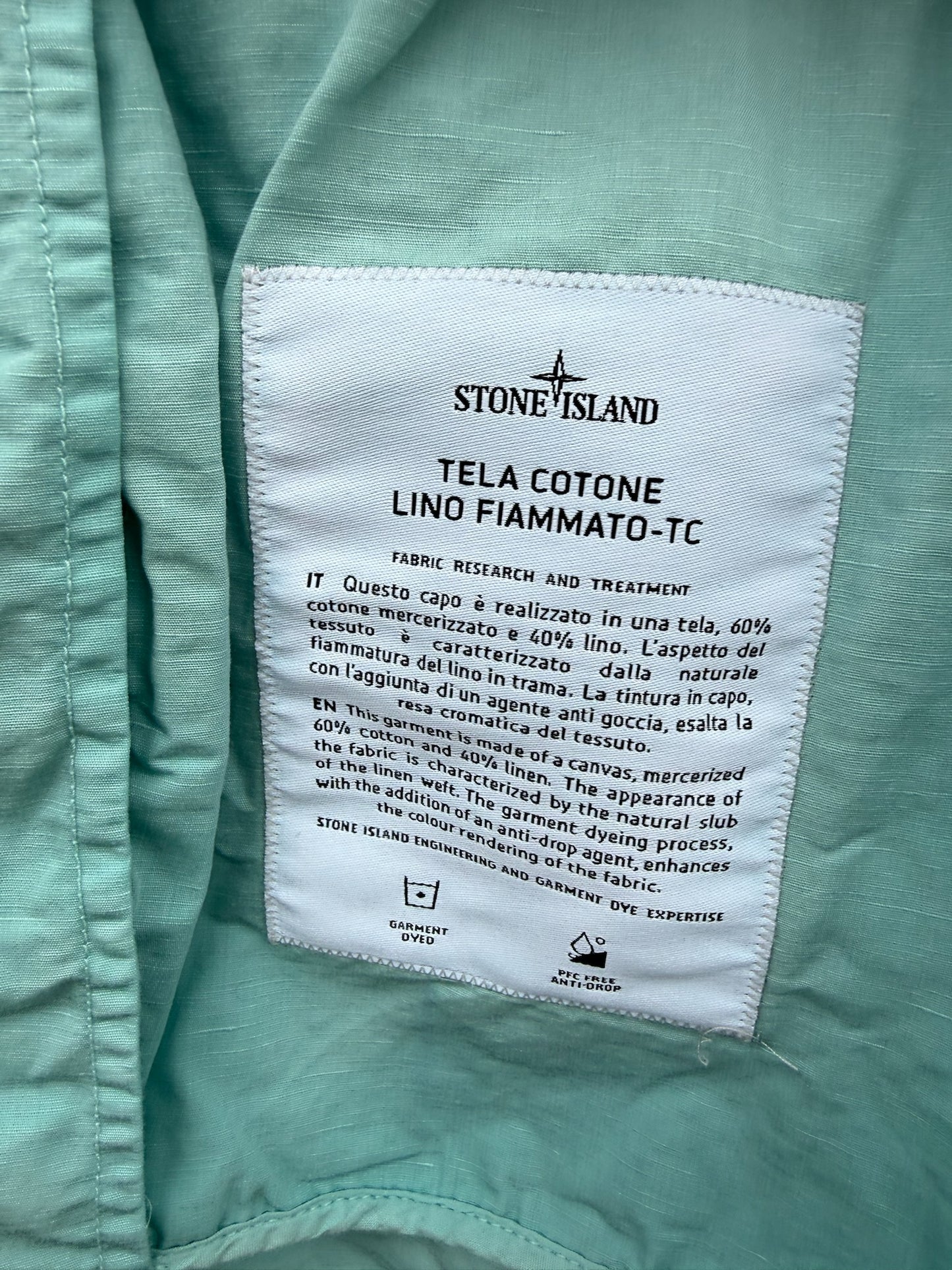 Stone Island Tela Cotone Lino Fiammato-TC Jacket - M