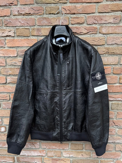 Stone Island Metal Lamina Leather Jacket - L