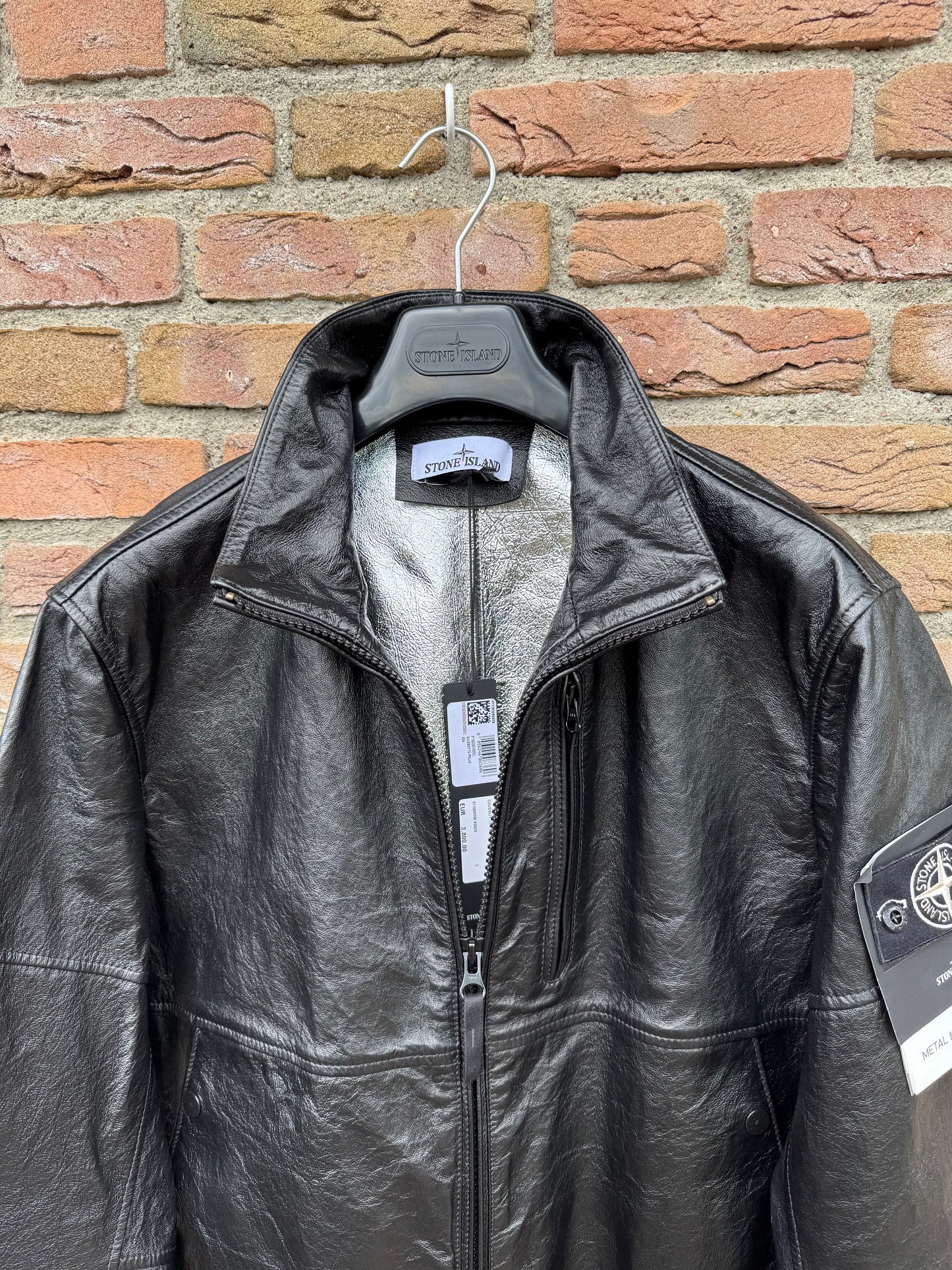Stone Island Metal Lamina Leather Jacket - L