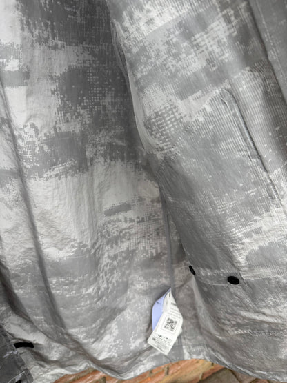 Stone Island Dissolving Grid Camo Mesh on Reflective Parka - L