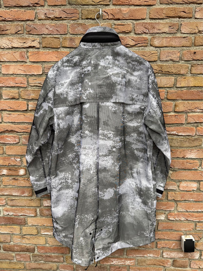 Stone Island Dissolving Grid Camo Mesh on Reflective Parka - L
