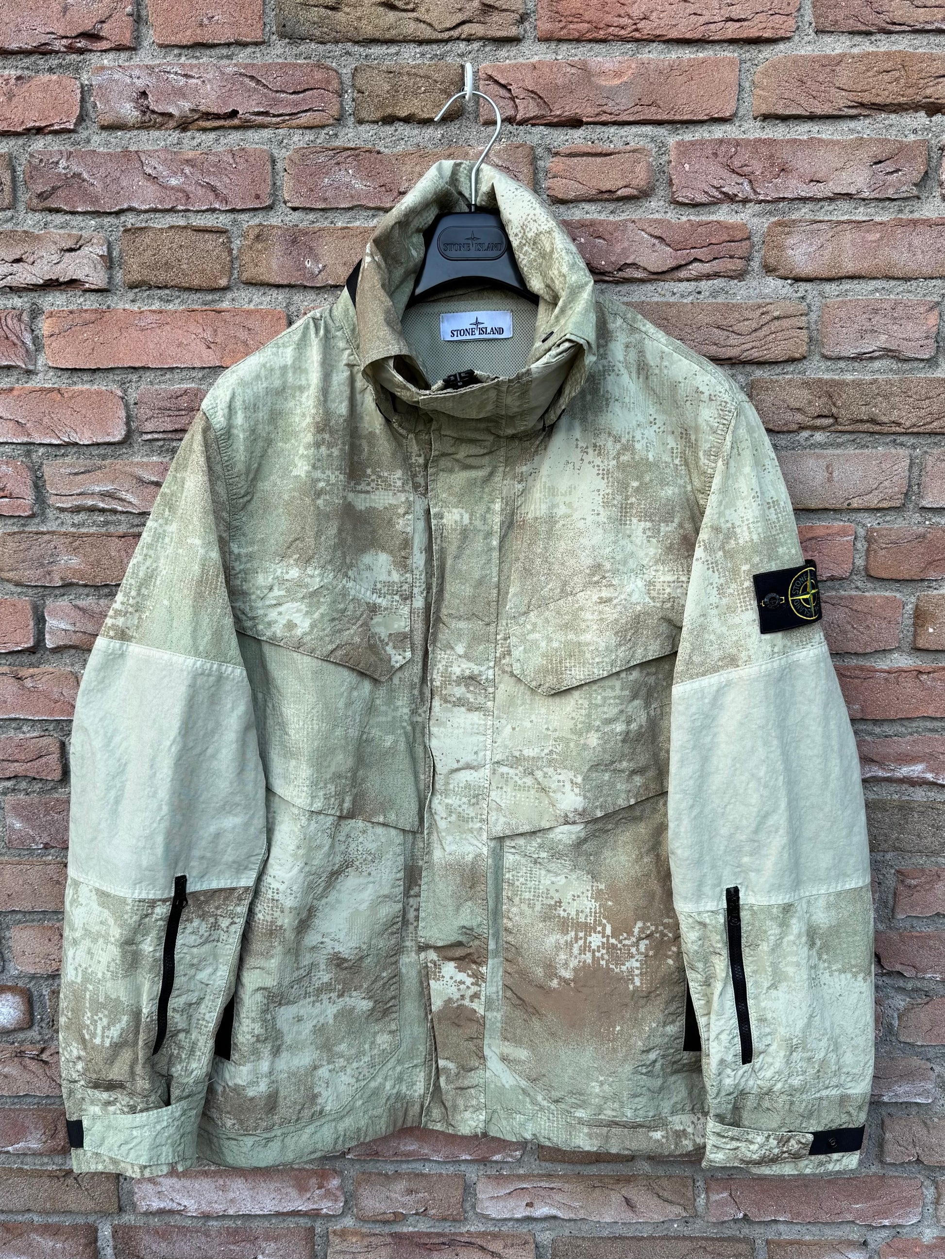Stone Island Dissolving Grid Camo Nylon Jacket L