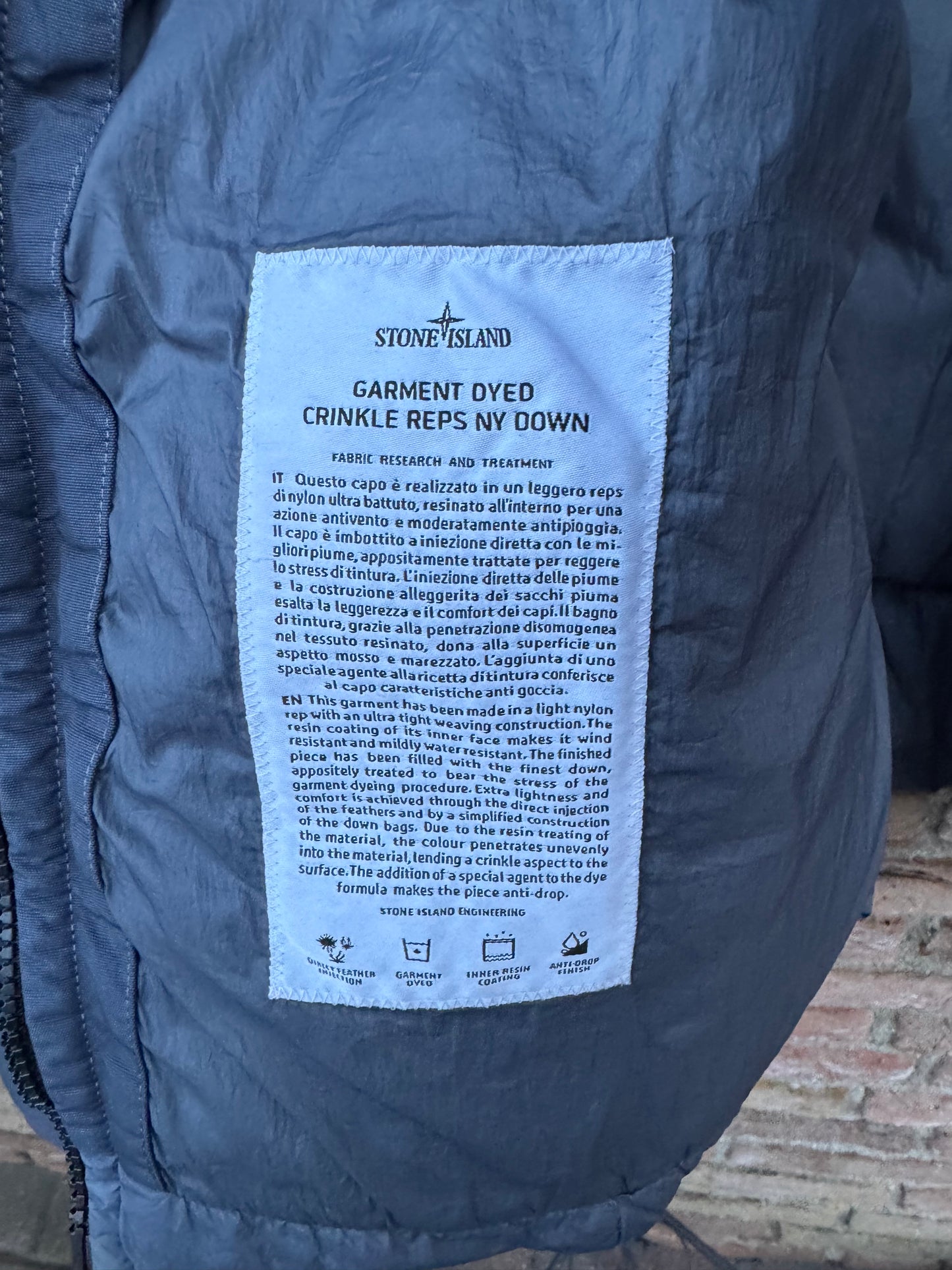 Stone Island Garment Dyed Crinkle Reps NY Down Jacket - XXL