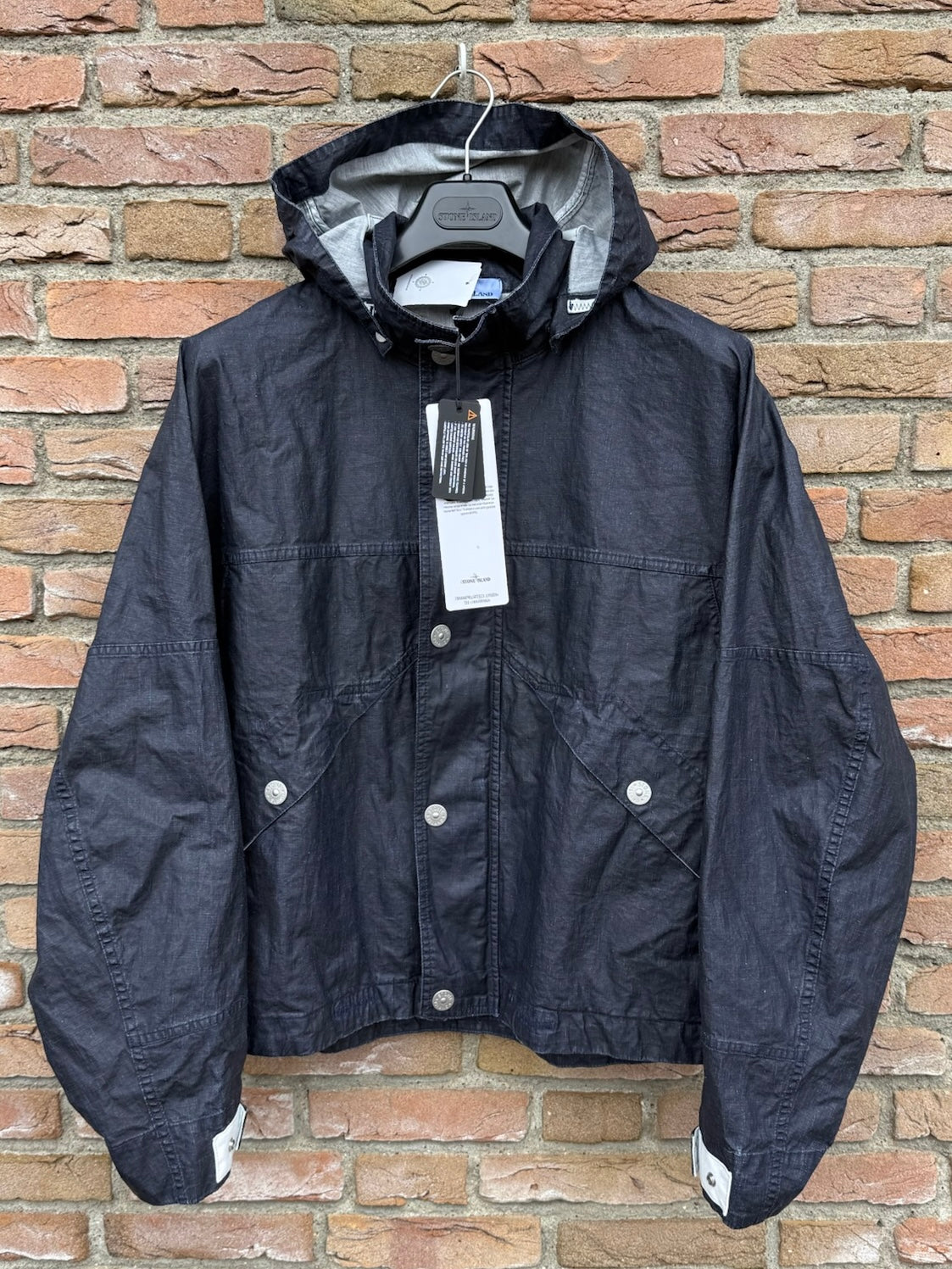 Stone Island Raw Plated Linen Marina Jacket - L
