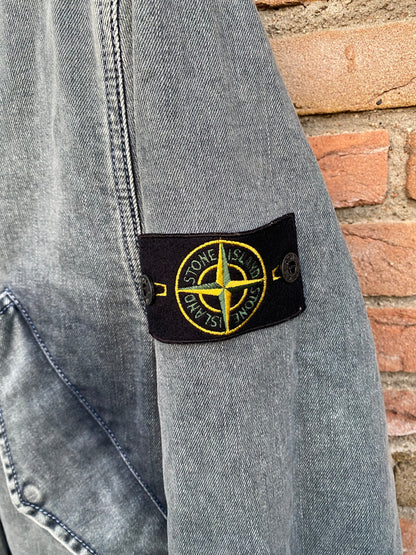 Stone Island Foam Resin Treated Denim Jacke - M