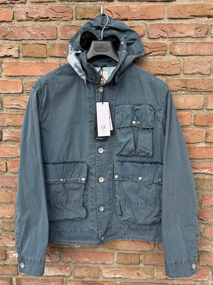 C.P. Company 50 Fili Indigo Bleached Goggle Jacket - L