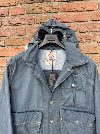 C.P. Company 50 Fili Indigo Bleached Goggle Jacket - L