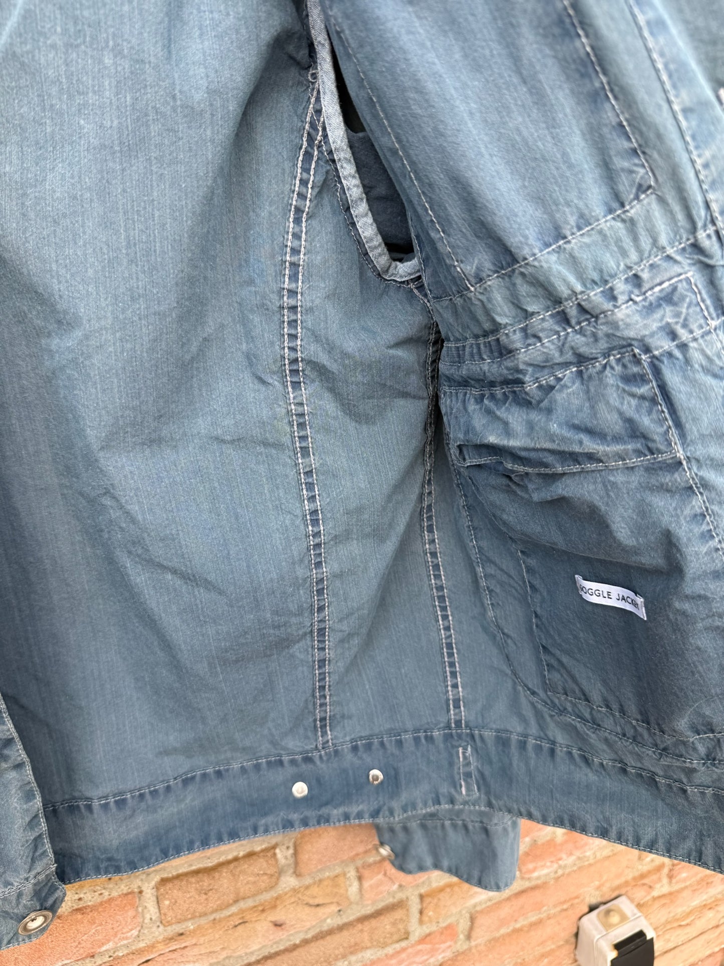 C.P. Company 50 Fili Indigo Bleached Goggle Jacket - L