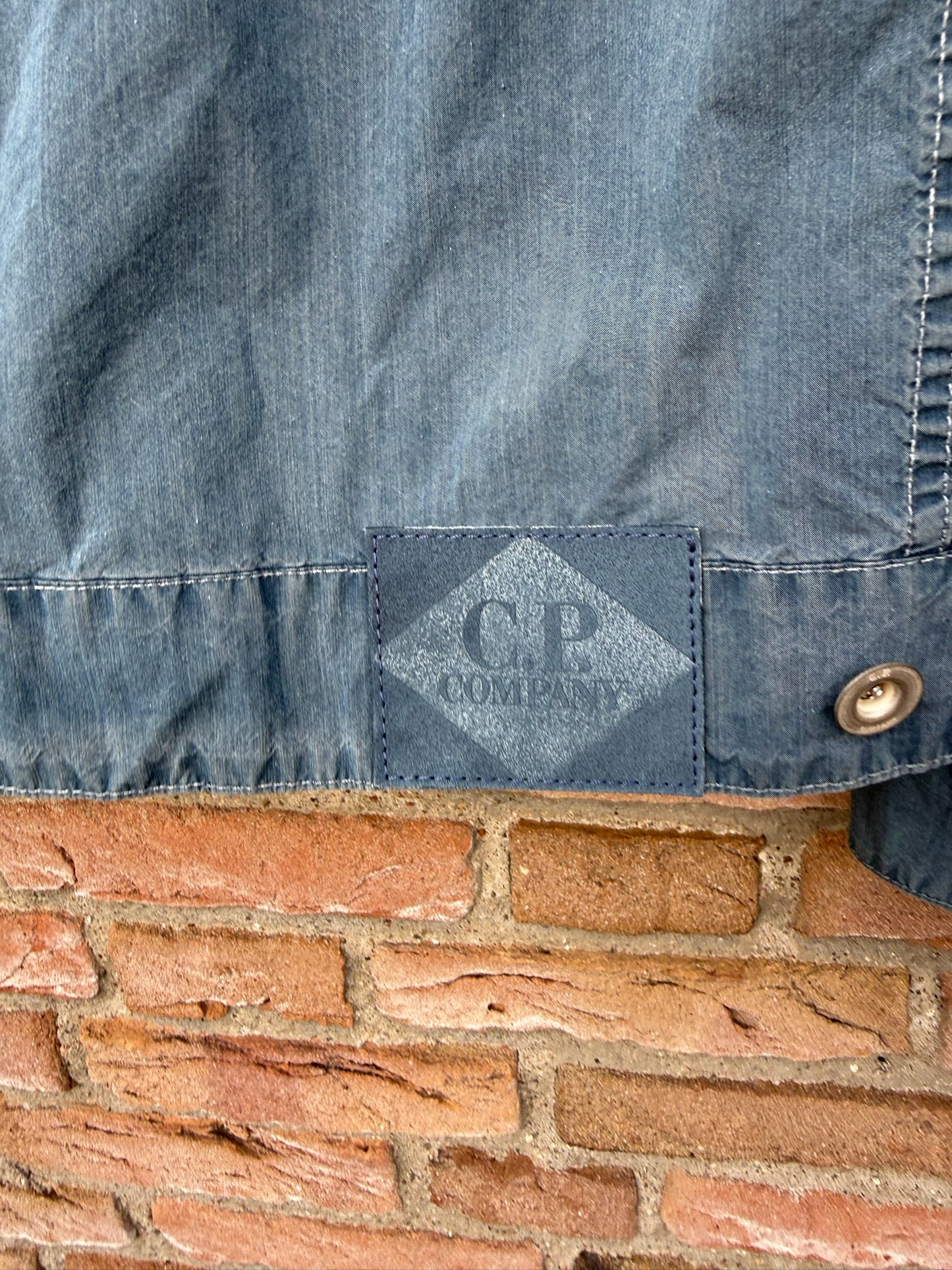 C.P. Company 50 Fili Indigo Bleached Goggle Jacket - L