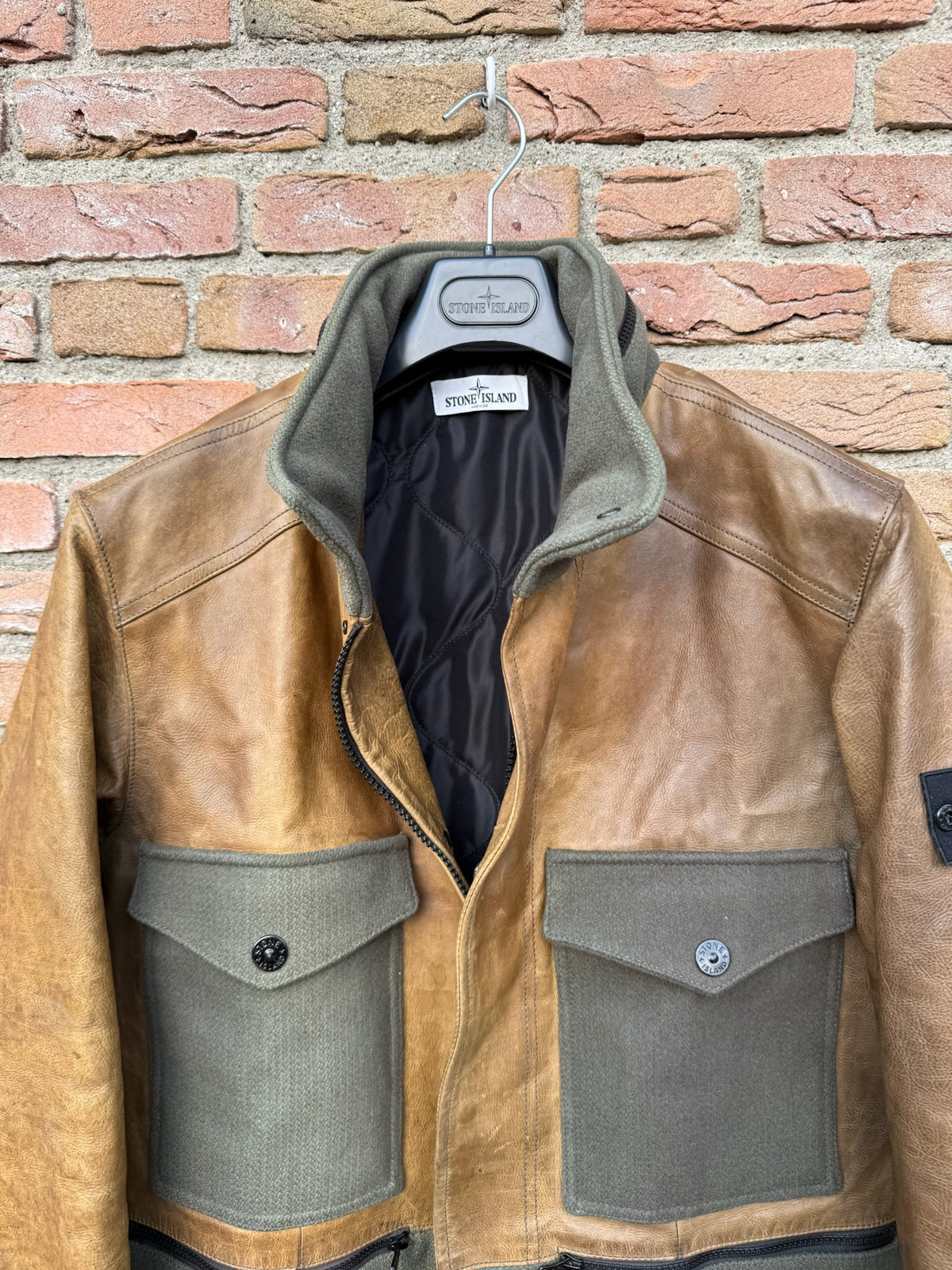Stone Island Waxed Soft Leather Jacket - XXL
