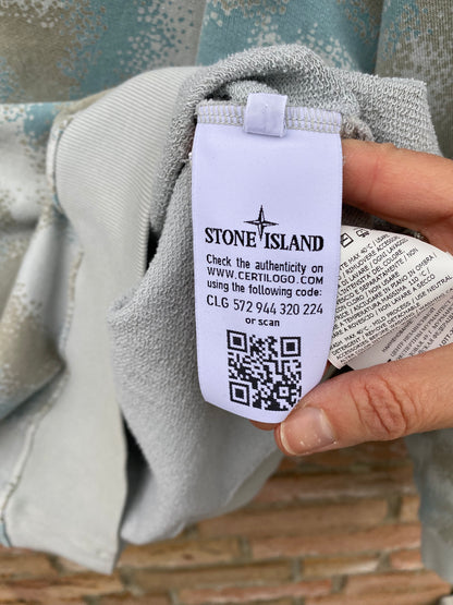 Stone Island Camo Devore Hoodie - M