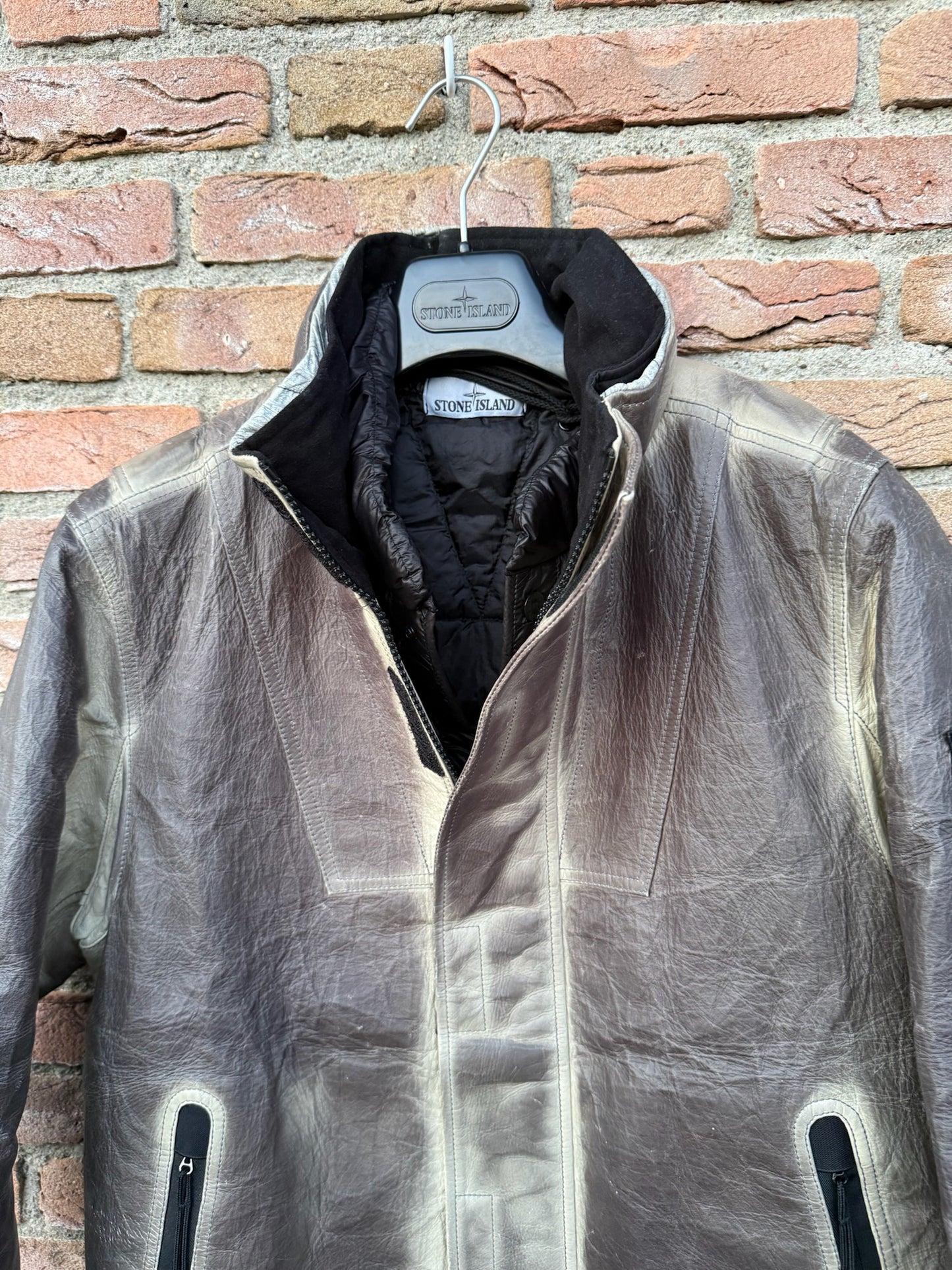 Stone Island Ice Jacket in Dyneema Bonded Leather Jacket - M