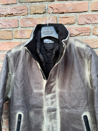Stone Island Ice Jacket in Dyneema Bonded Leather Jacket - M