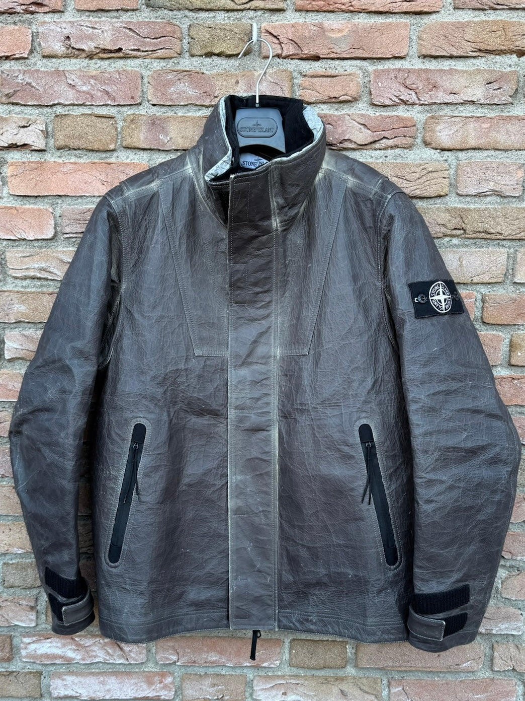 Stone Island Ice Jacket in Dyneema Bonded Leather Jacket - M