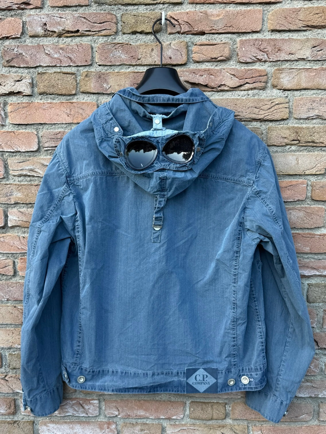 C.P. Company 50 Fili Indigo Bleached Goggle Jacket - L