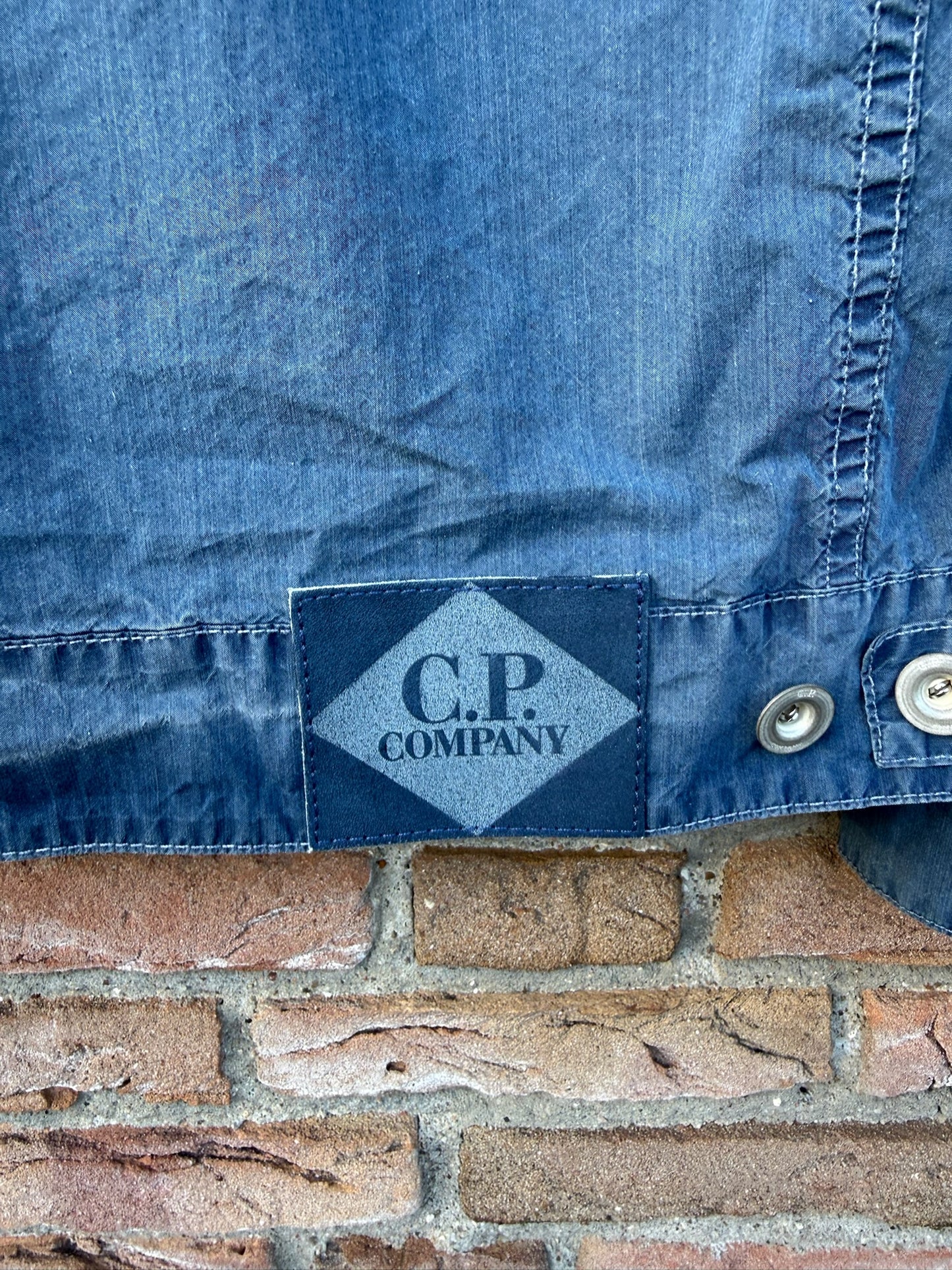 C.P. Company 50 Fili Indigo Bleached Goggle Jacket - L