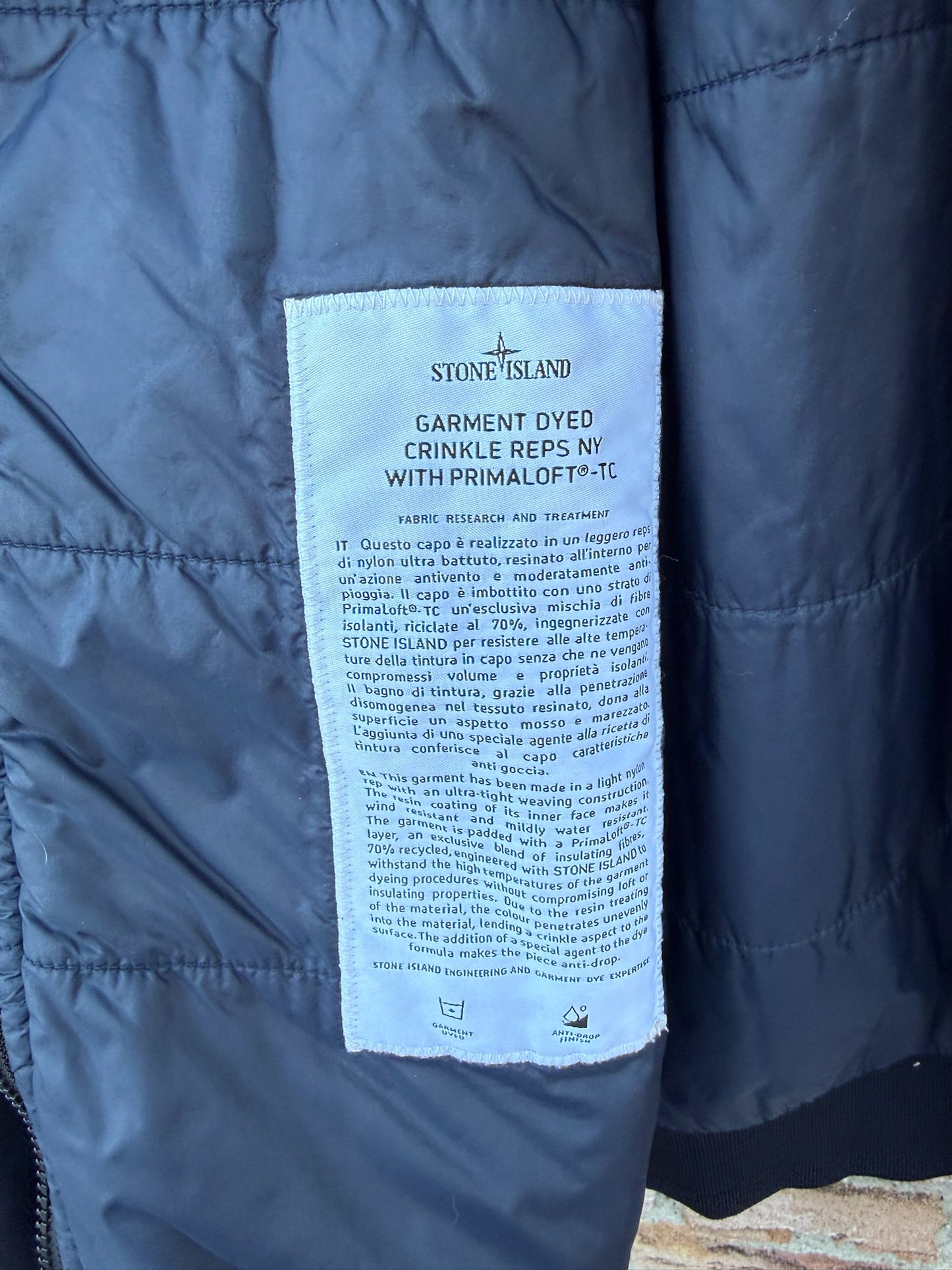 Stone Island Garment Dyed Crinkle Reps NY Primaloft-TC Jacket - XL