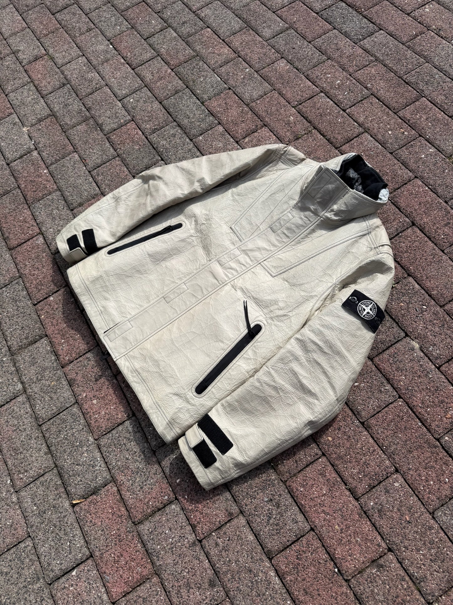 Stone Island Ice Jacket in Dyneema Bonded Leather Jacket - M