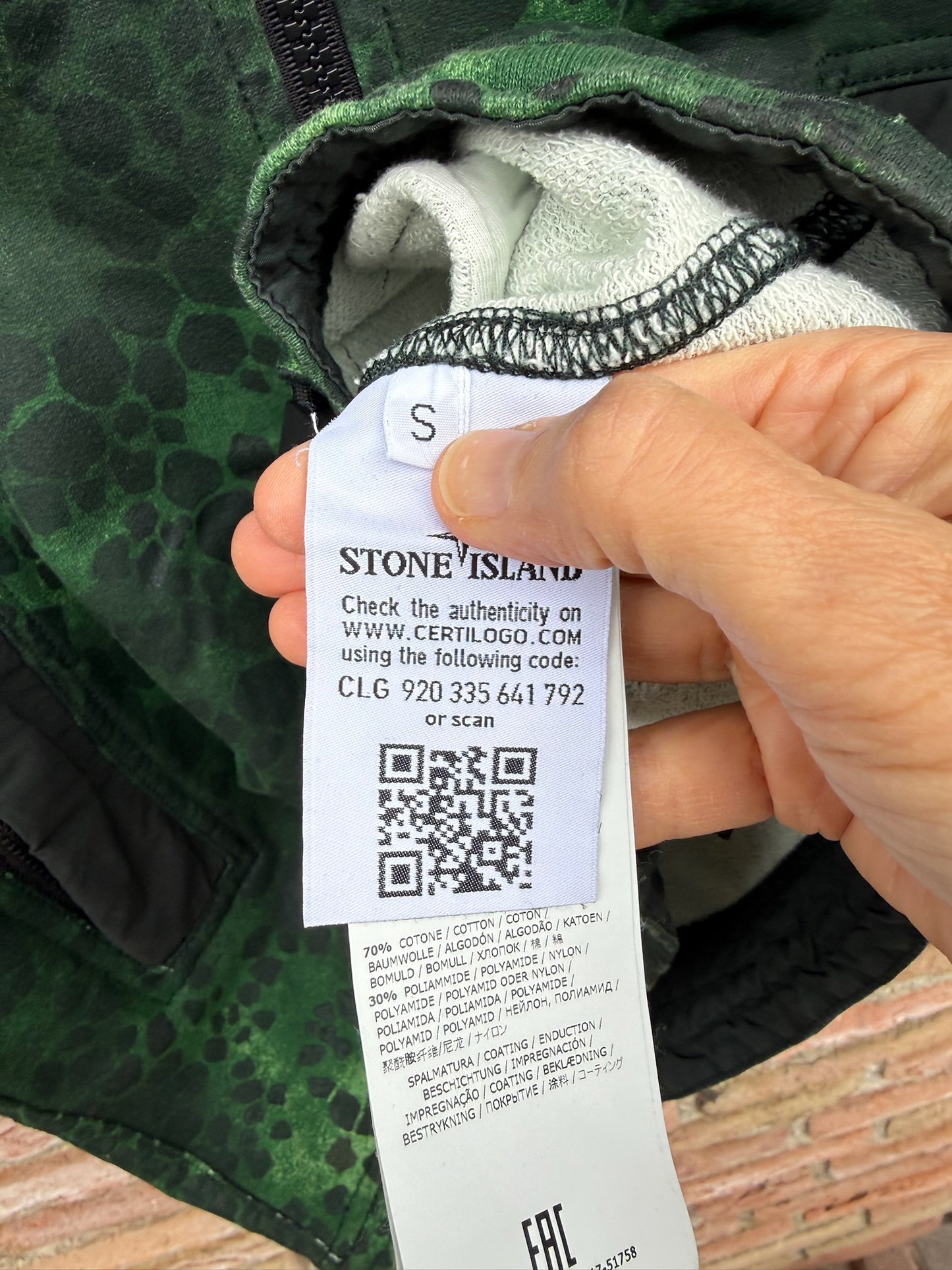 Stone Island Alligator Camo Zipped Hoodie - S
