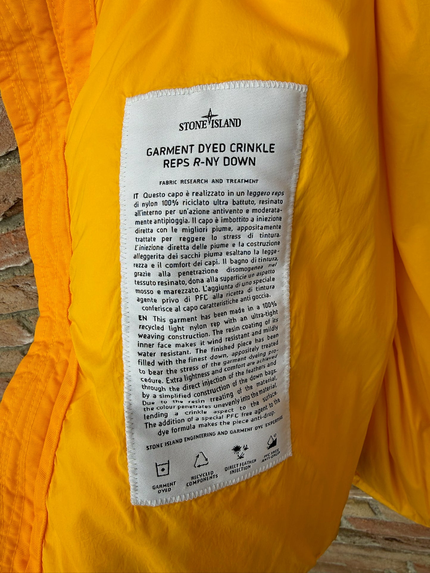 Stone Island Garment Dyed Crinkle Reps R-NY Down Jacket - L