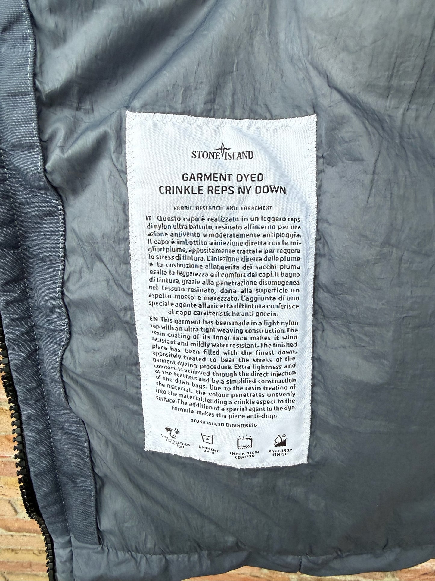 Stone Island Garment Dyed Crinkle Reps NY Down Jacket - XXL