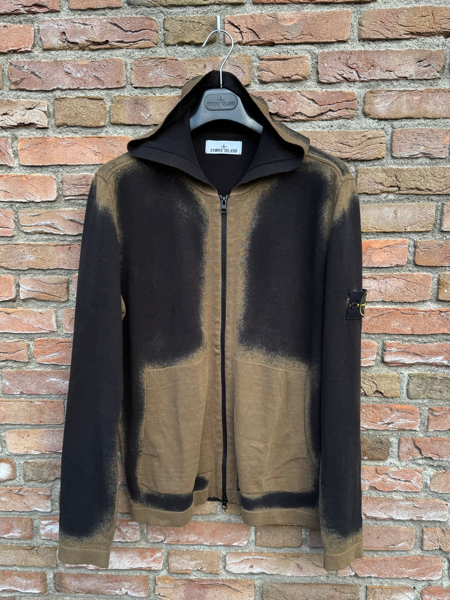 Stone Island Hand Sprayed Hooded Jacket - L