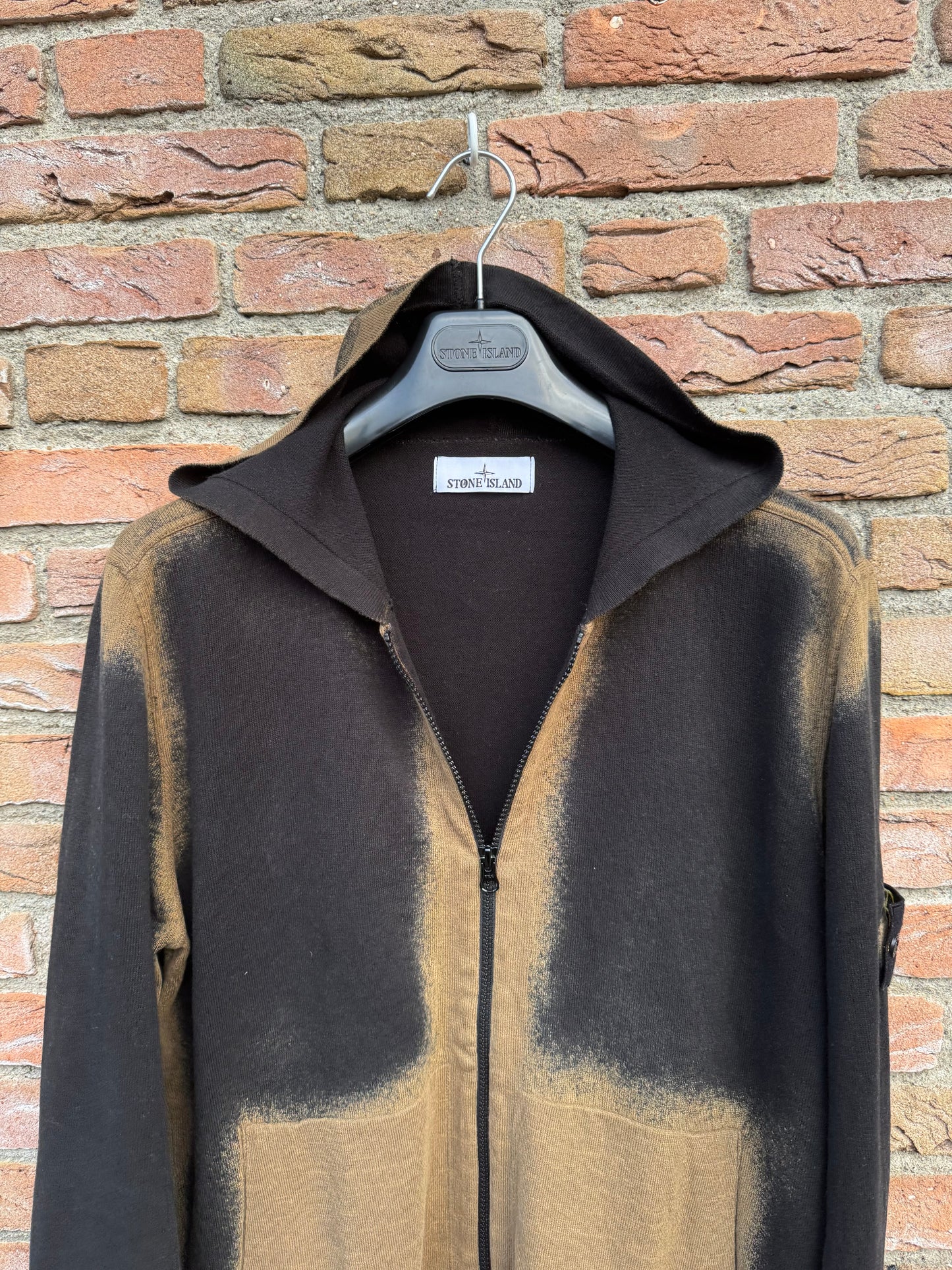 Stone Island Hand Sprayed Hooded Jacket - L
