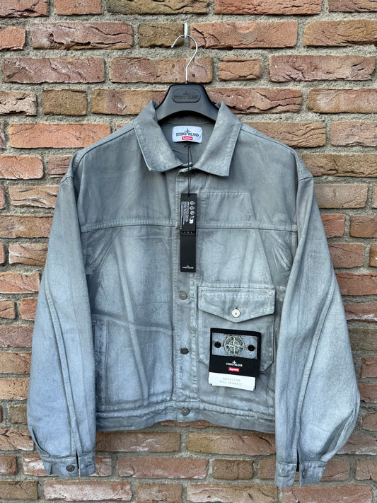 Stone Island x Supreme Reflective Bull Denim-TC Jacket - M