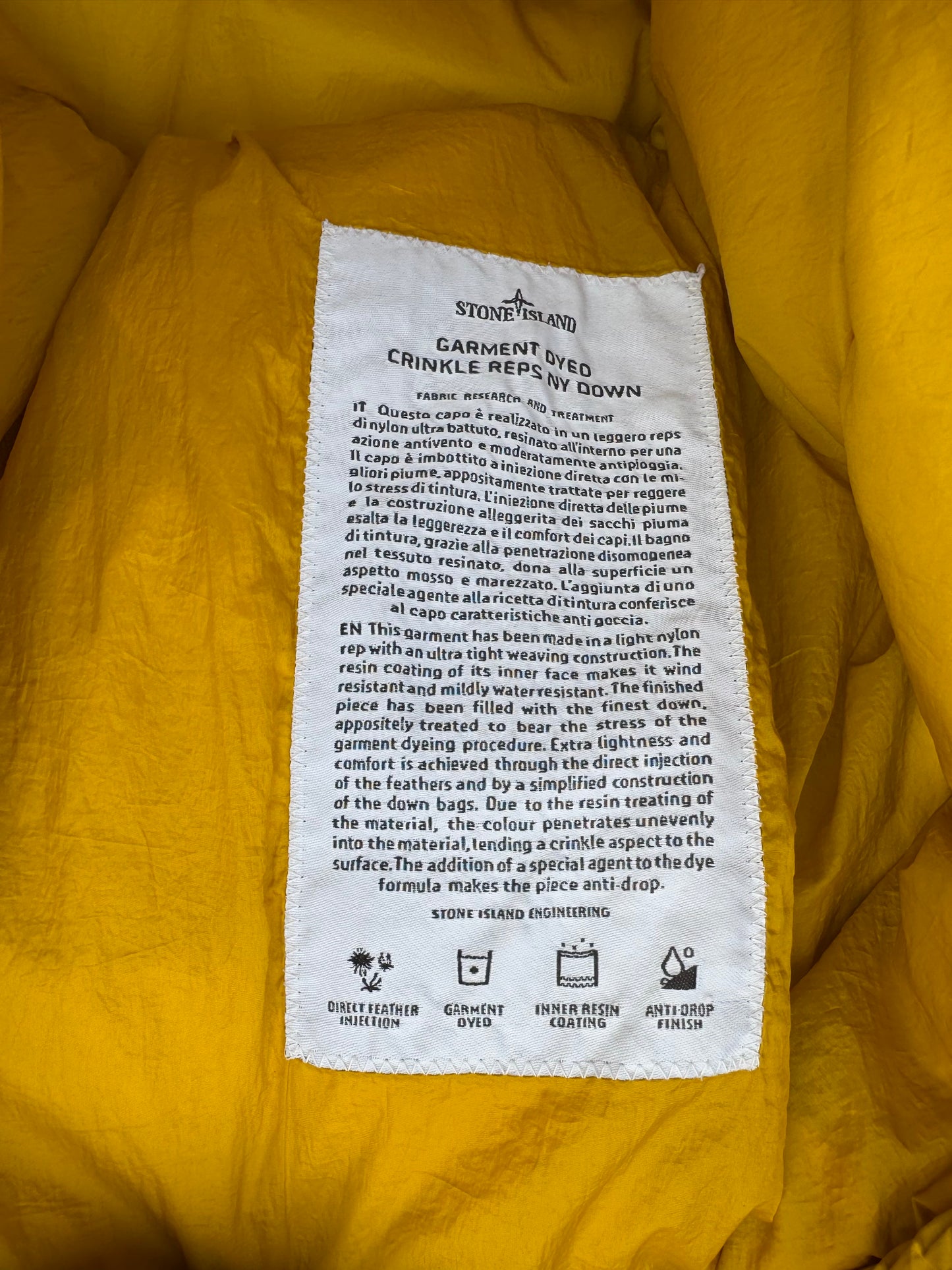 Stone Island Crinkle Reps NY Down Zip Smock - L