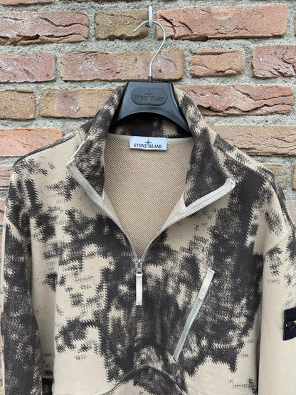 Stone Island Earth Mapping Camo Zip Sweatshirt - L
