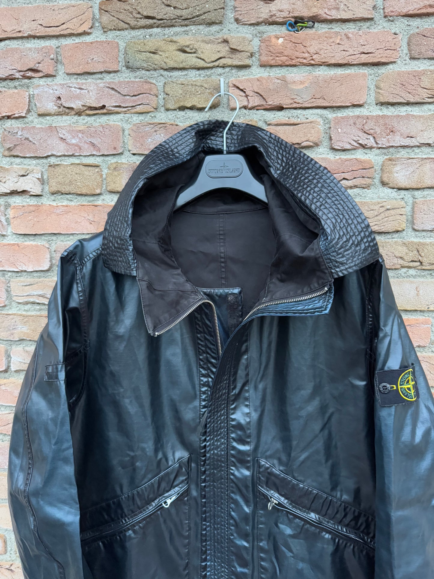 Stone Island Reversible Spaceman Raso Gommato Jacket - XL
