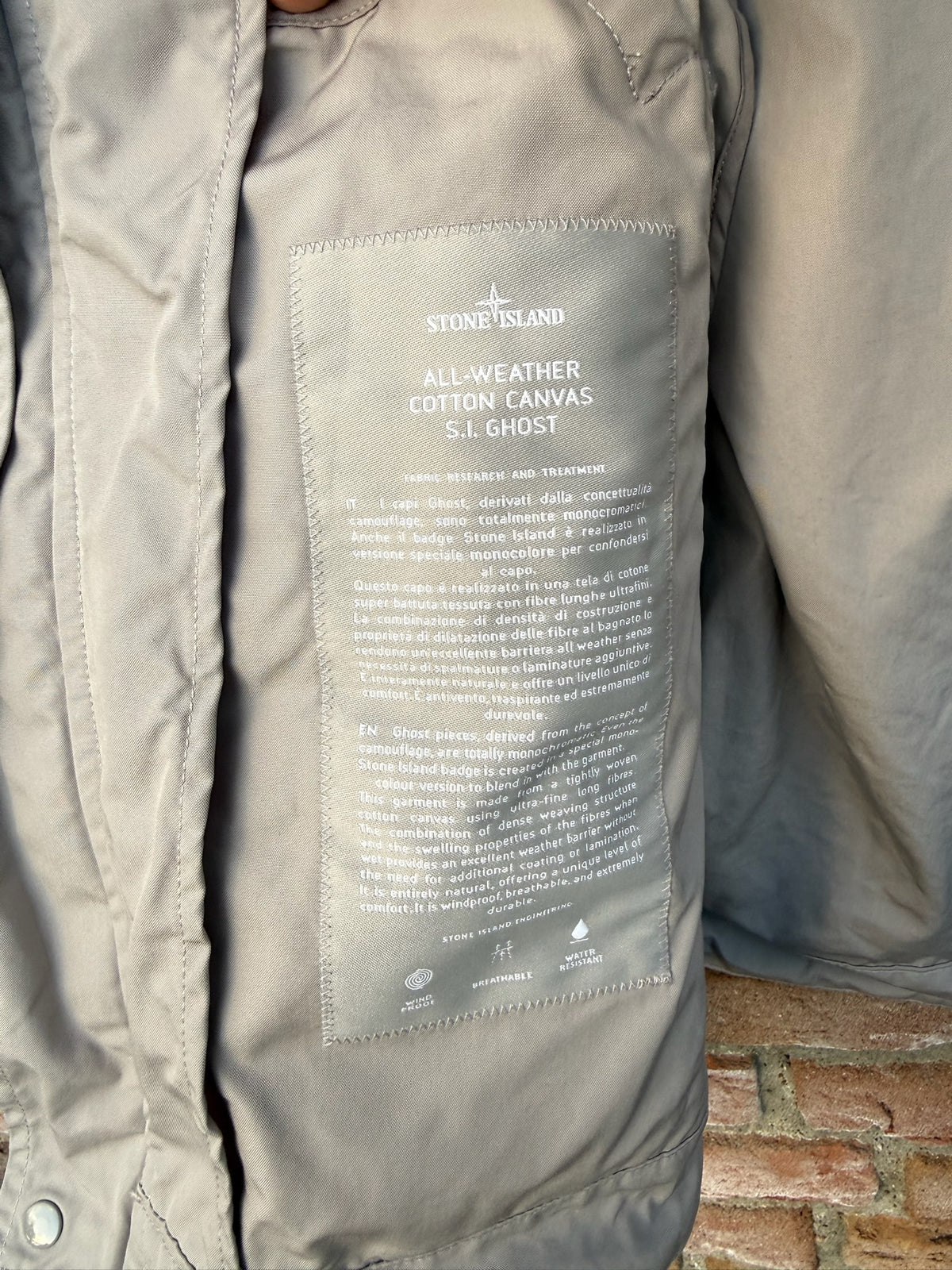 Stone Island All-Weather Cotton Canvas Ghost Jacket - M