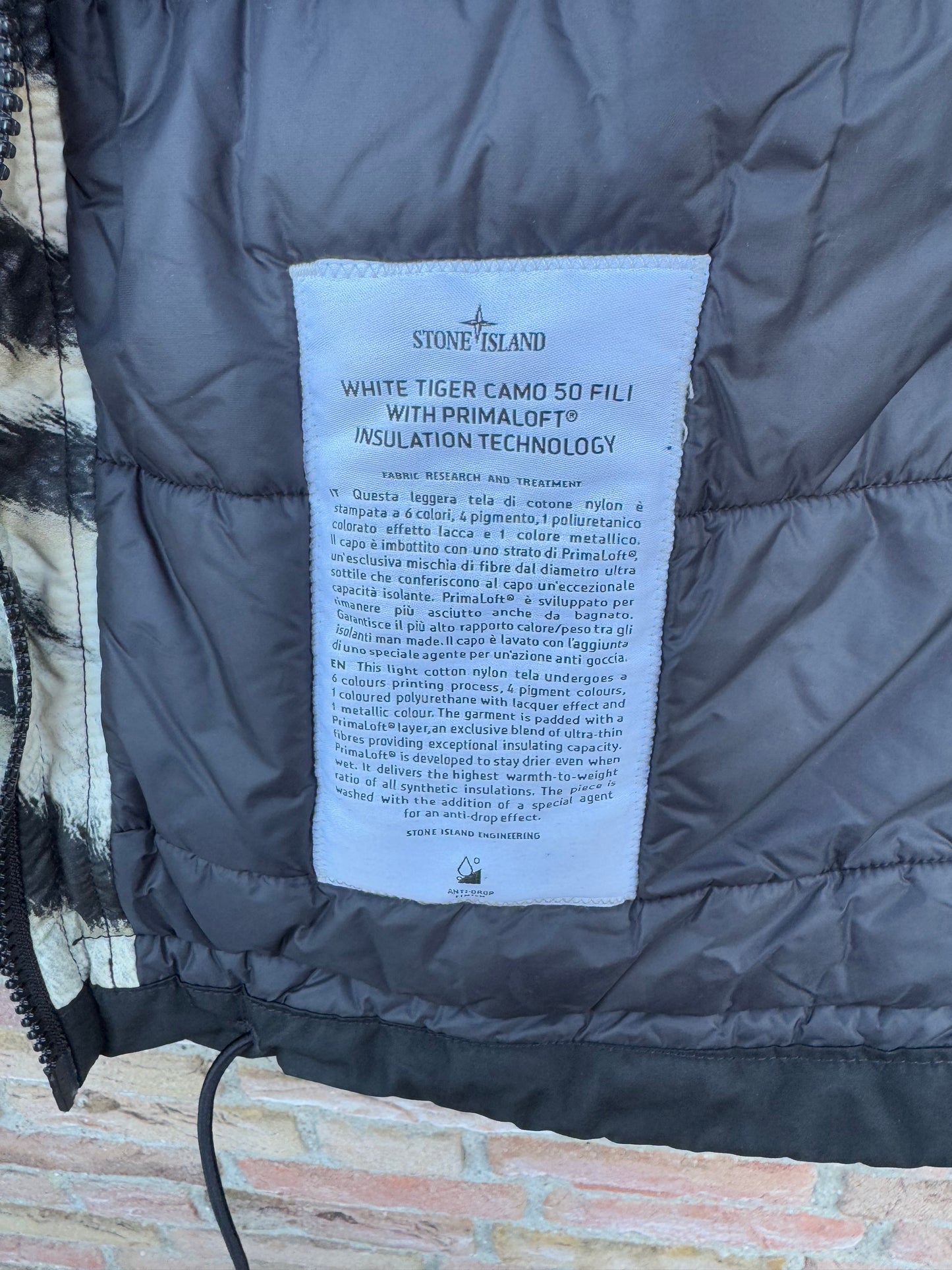 Stone Island White Tiger Camo 50 Fili Primaloft Jacket - L