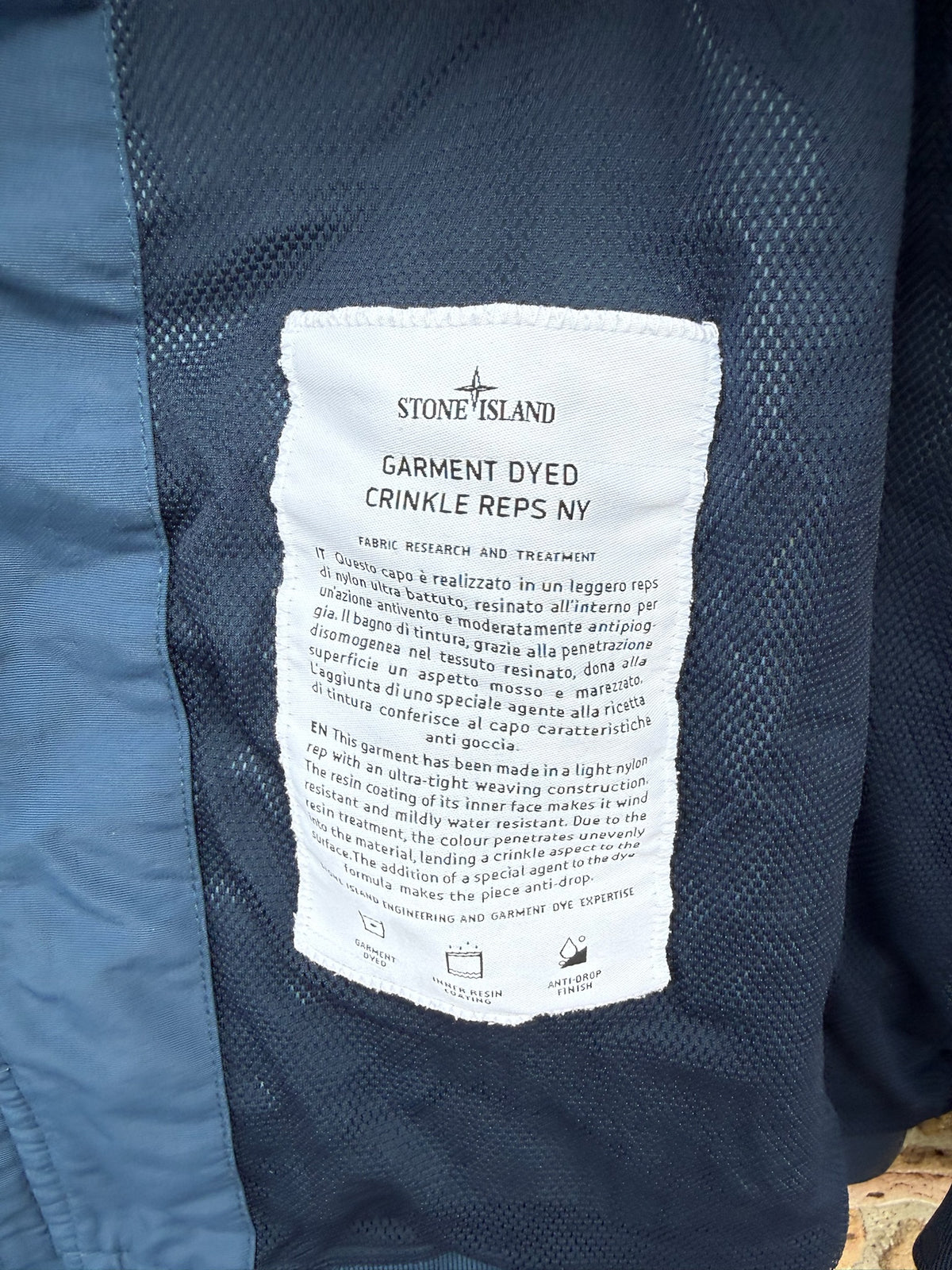 Stone Island Garment Dyed Crinkle Reps NY Jacket - XXL