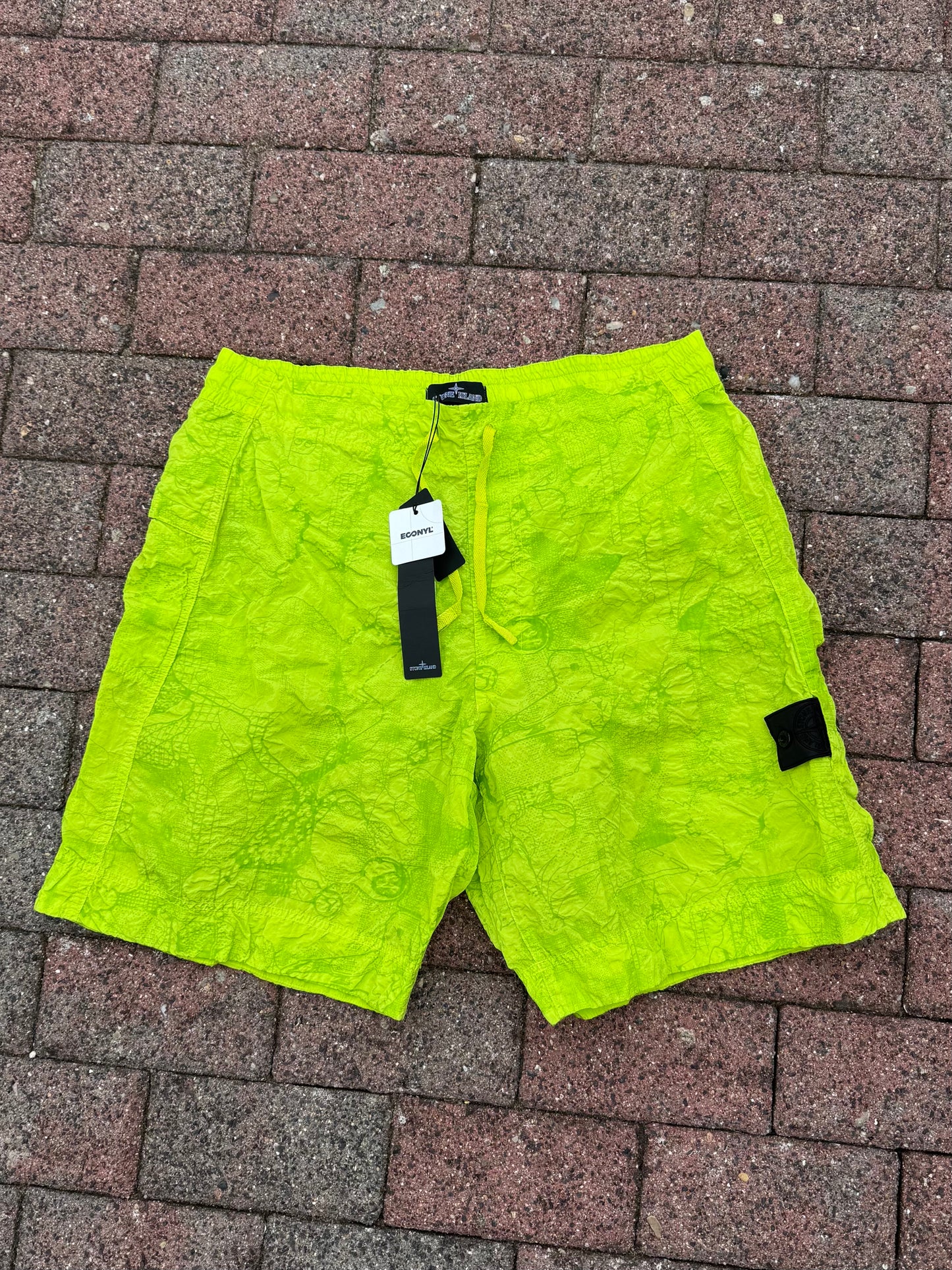 Stone Island Shadow Project Waffle Print Nylon Metal Shorts - M