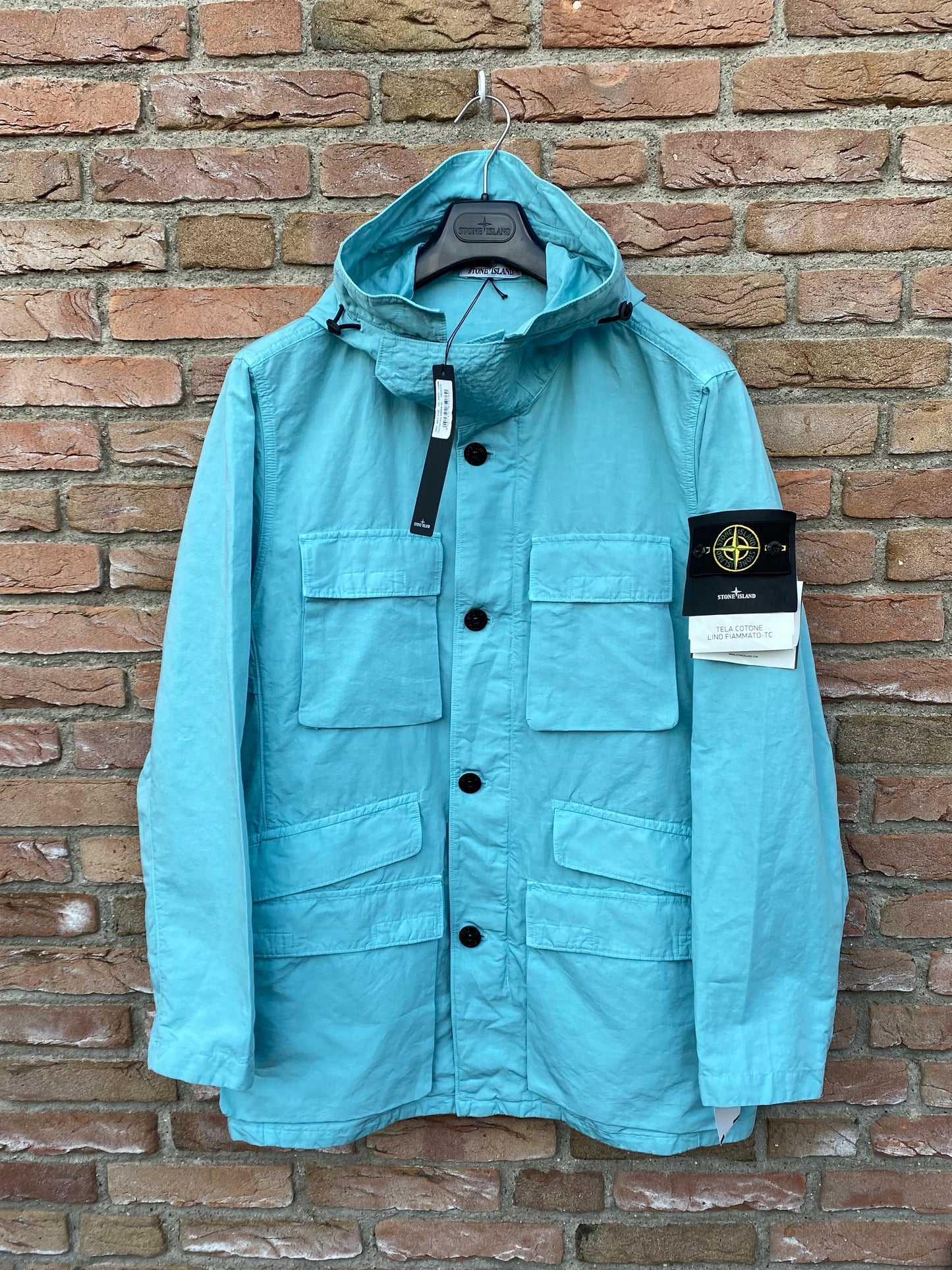 Stone Island Tela Cotone Lino Fiammato Jacke - XL