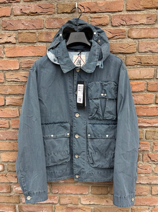 C.P. Company 50 Fili Indigo Bleached Goggle Jacket - L