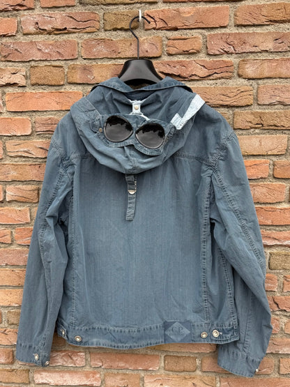 C.P. Company 50 Fili Indigo Bleached Goggle Jacket - L