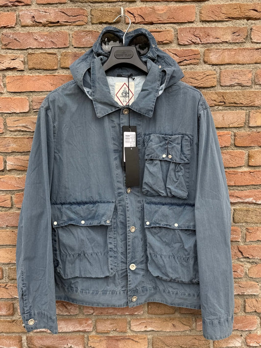 C.P. Company 50 Fili Indigo Bleached Goggle Jacket - XXL