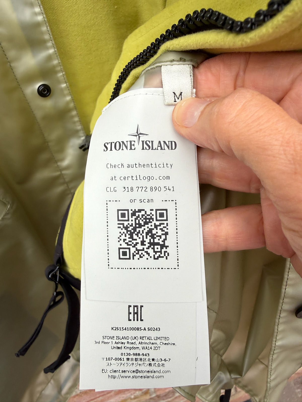 Stone Island Translucent Cover + Cotton Moleskin Jacket - M