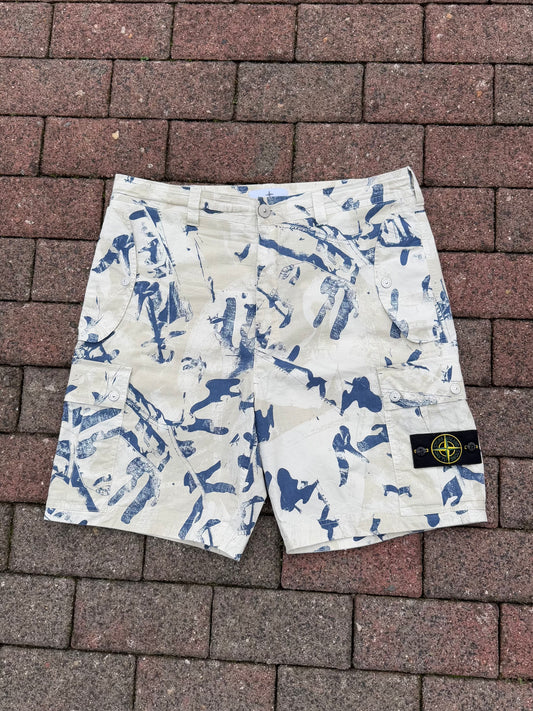 Stone Island Scan Desert Camo Cargo Shorts - W33