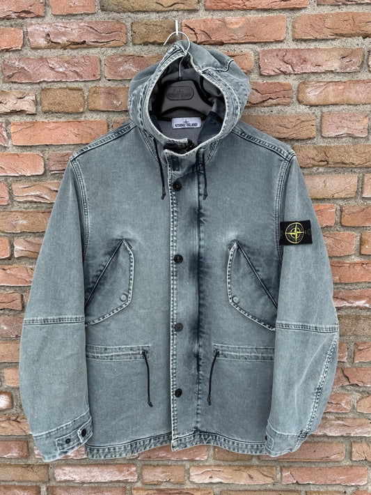 Stone Island Foam Resin Treated Denim Jacket - S