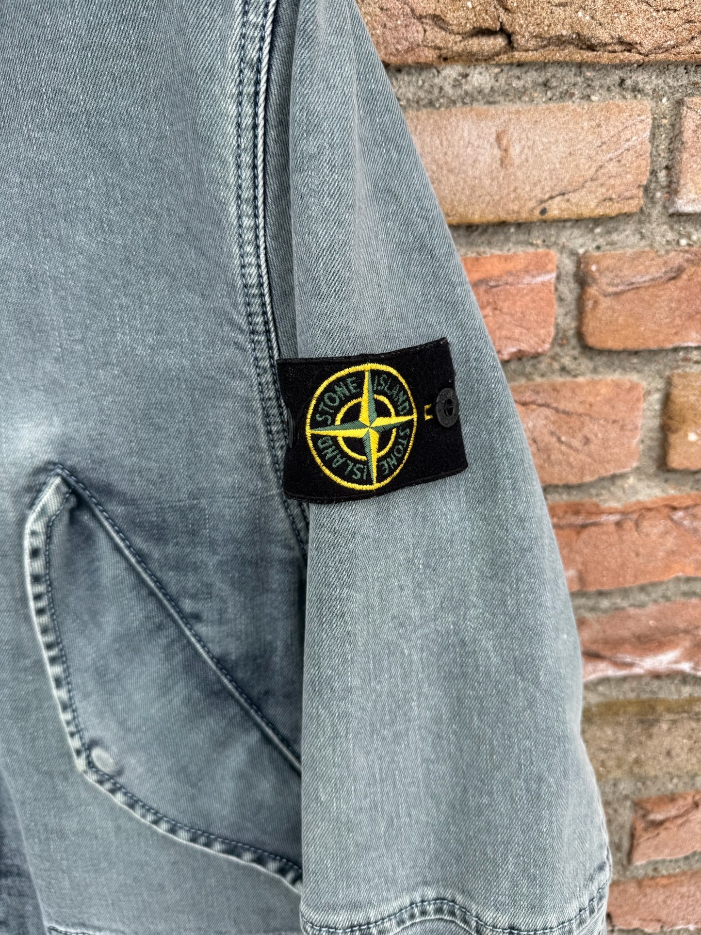 Stone Island Foam Resin Treated Denim Jacket - S