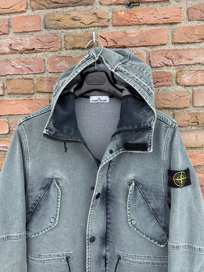 Stone Island Foam Resin Treated Denim Jacket - S