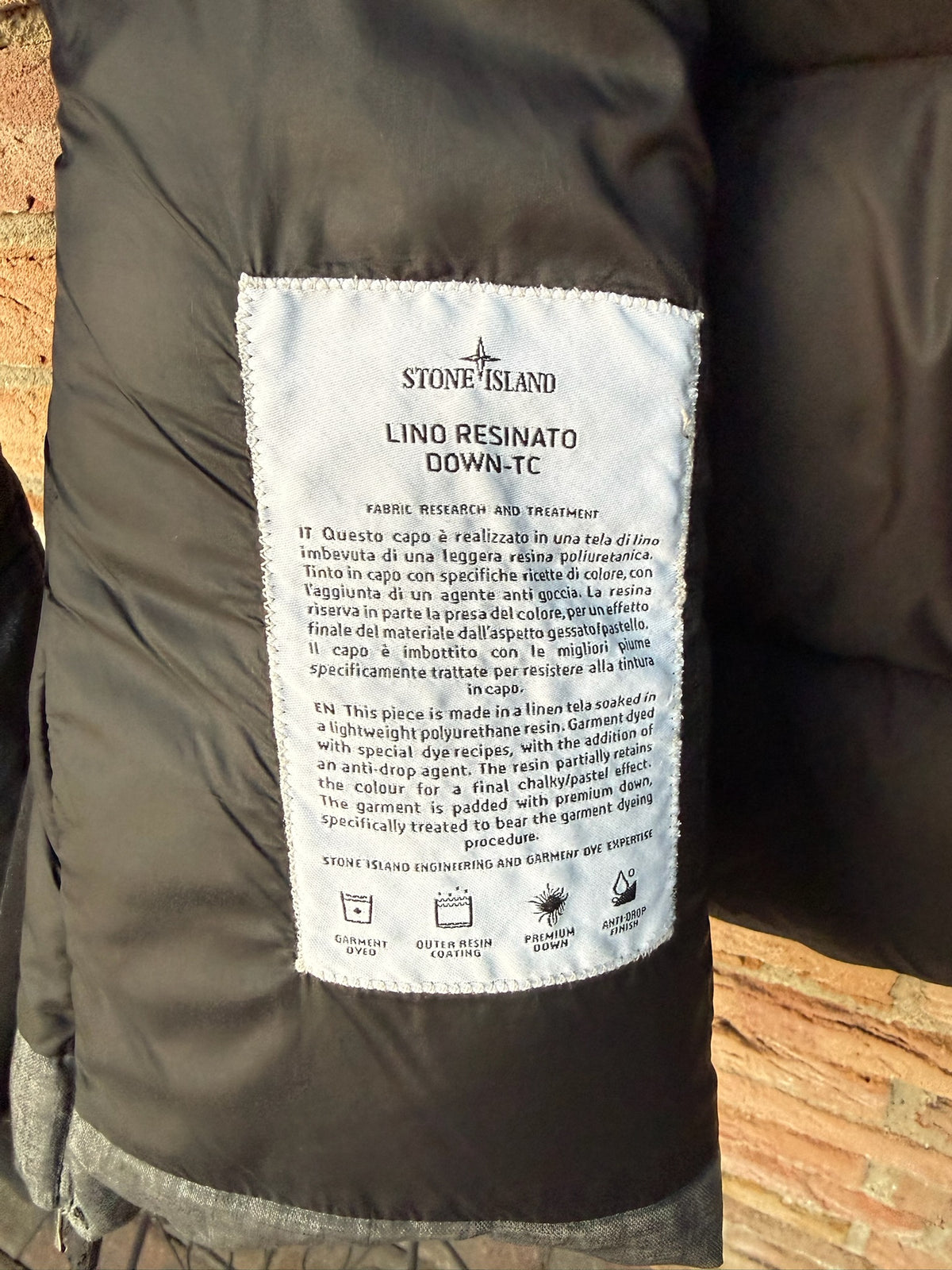 Stone Island Lino Resinato Down-TC Jacket - M
