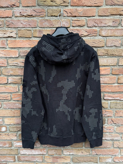 Stone Island Grid Check Camo Hoodie - L