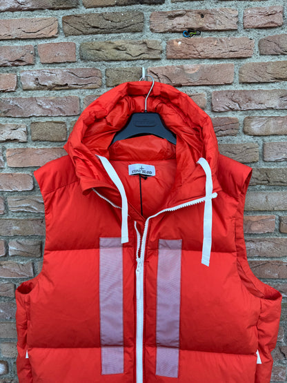 Stone Island Rubber Wax Poplin Down Marina Gilet - XL
